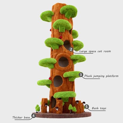 Wood Large Cat Tree Tower Condo