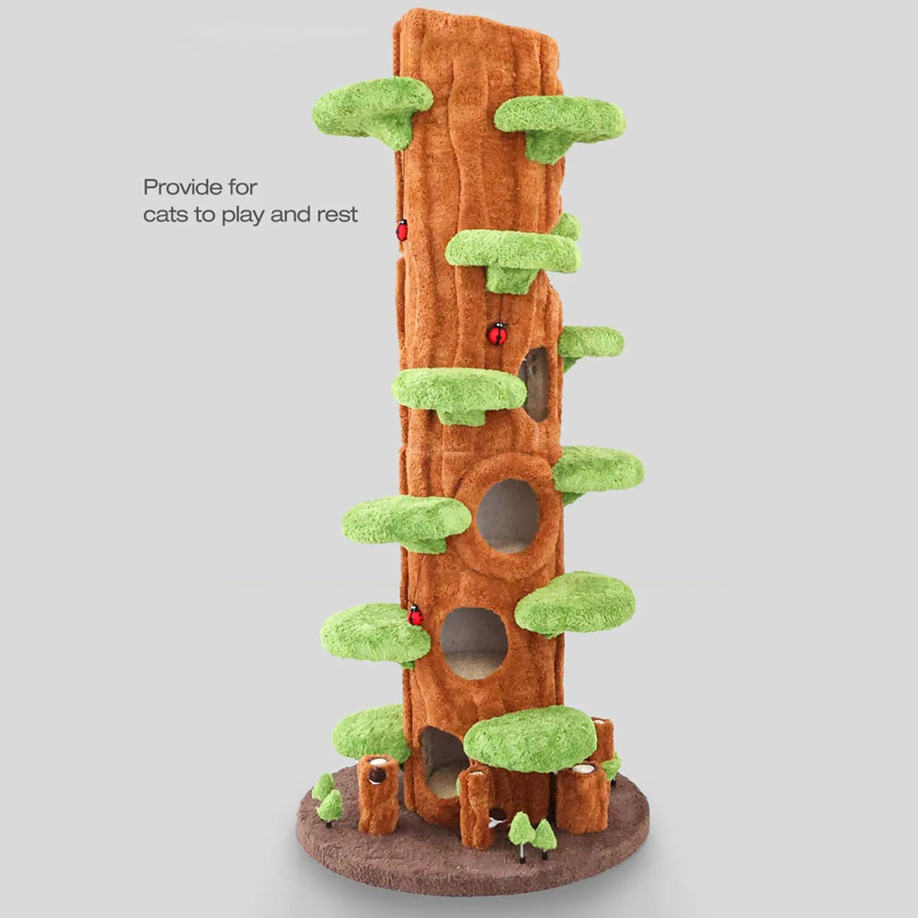 Wood Large Cat Tree Tower Condo