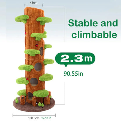 Wood Large Cat Tree Tower Condo